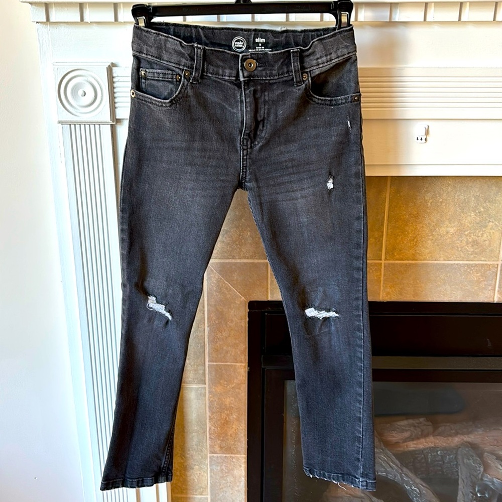 Wonder Nation Boys Rip & Repair Denim Jeans Size 8 Slim